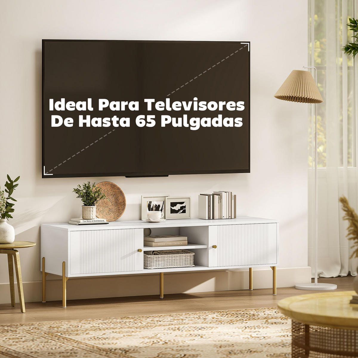 TV-MÖBEL Weiß 1 Stück - Weiß, Holzwerkstoff (140/45.9/38cm) - GiPP
