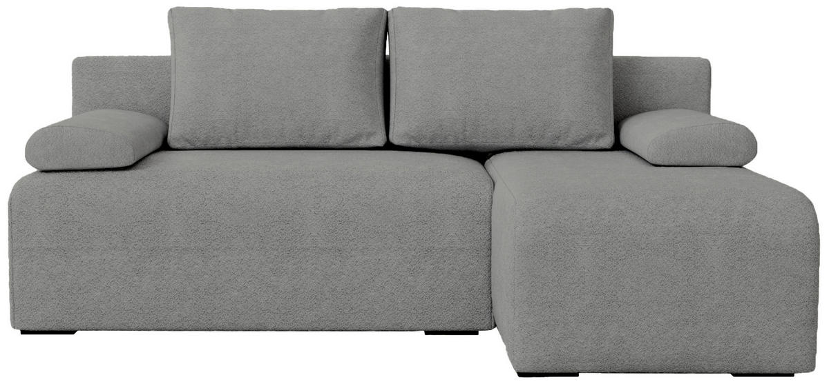 ECKSOFA Ernest mit Schlaffunktion Grau Bouclé - Grau, Textil (200/145cm) - Bromarkt