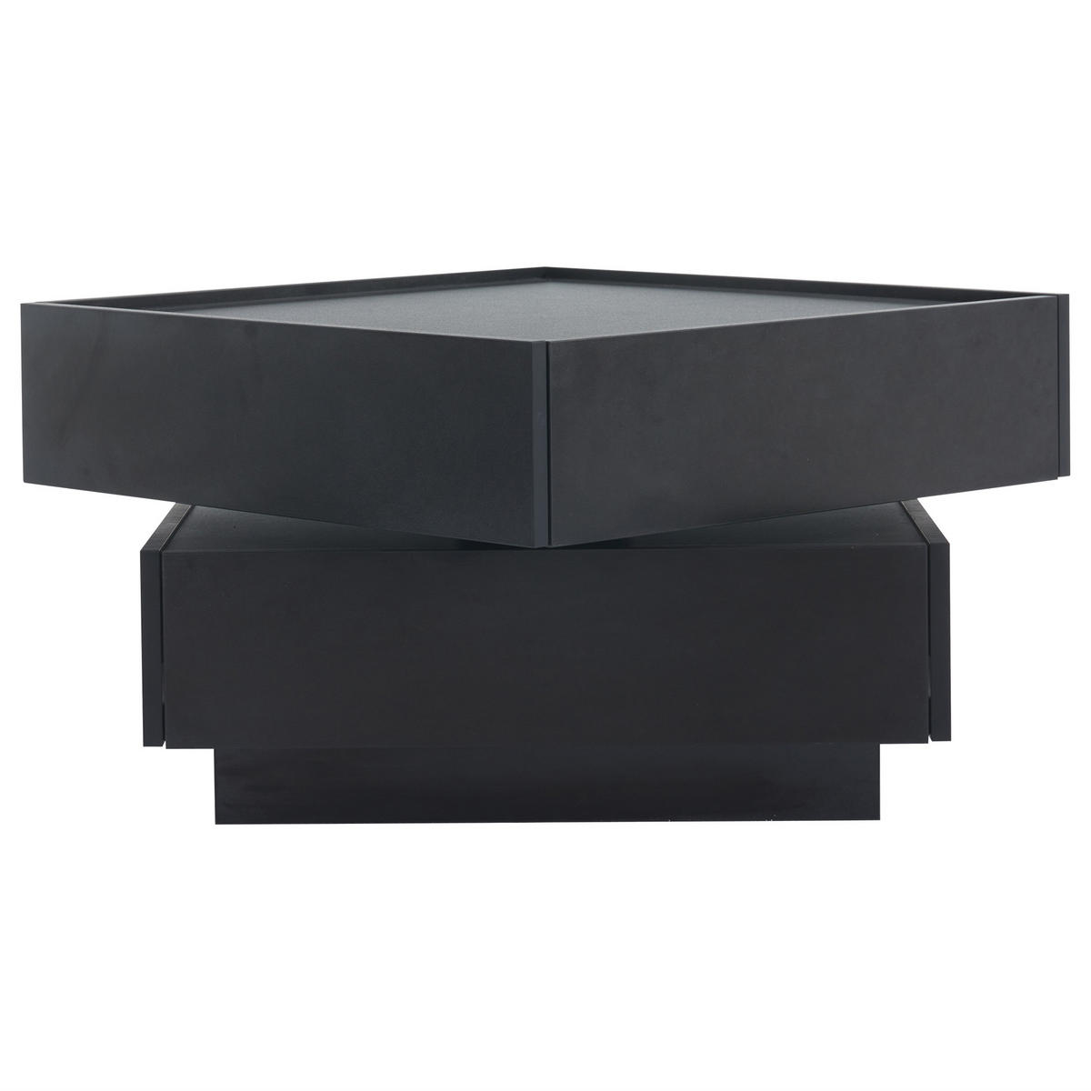 COUCHTISCH Schwarz, 60/60/38 cm mit Drehfunktion - Schwarz, Holzwerkstoff (60/60/38cm) - PANGIVO