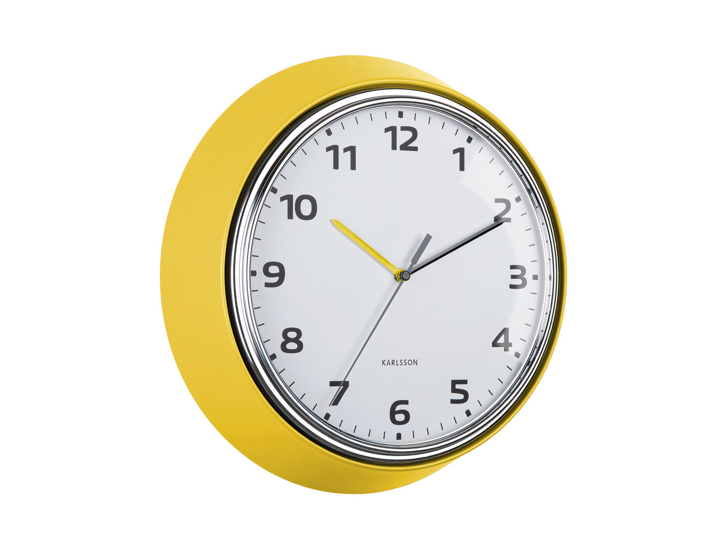 WANDUHR Modern Retro Ø34 cm - Gelb, Metall (34/1/34cm) - Karlsson