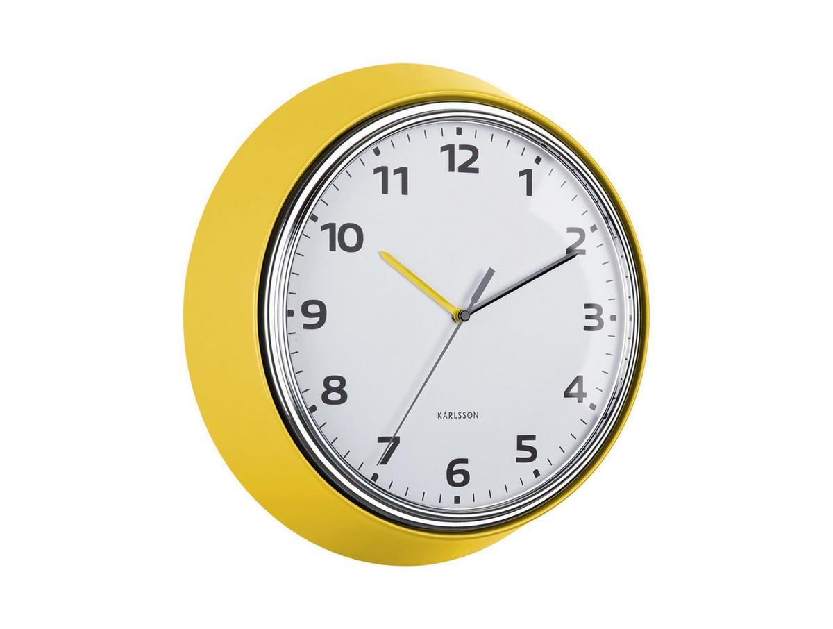WANDUHR Modern Retro Ø34 cm - Gelb, Metall (34/1/34cm) - Karlsson