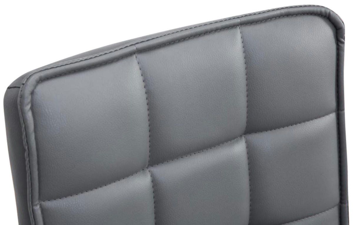 DREHSTUHL 2er Set Lederlook grau - Chromfarben/Grau, Textil/Metall (43/90/59cm) - CLP