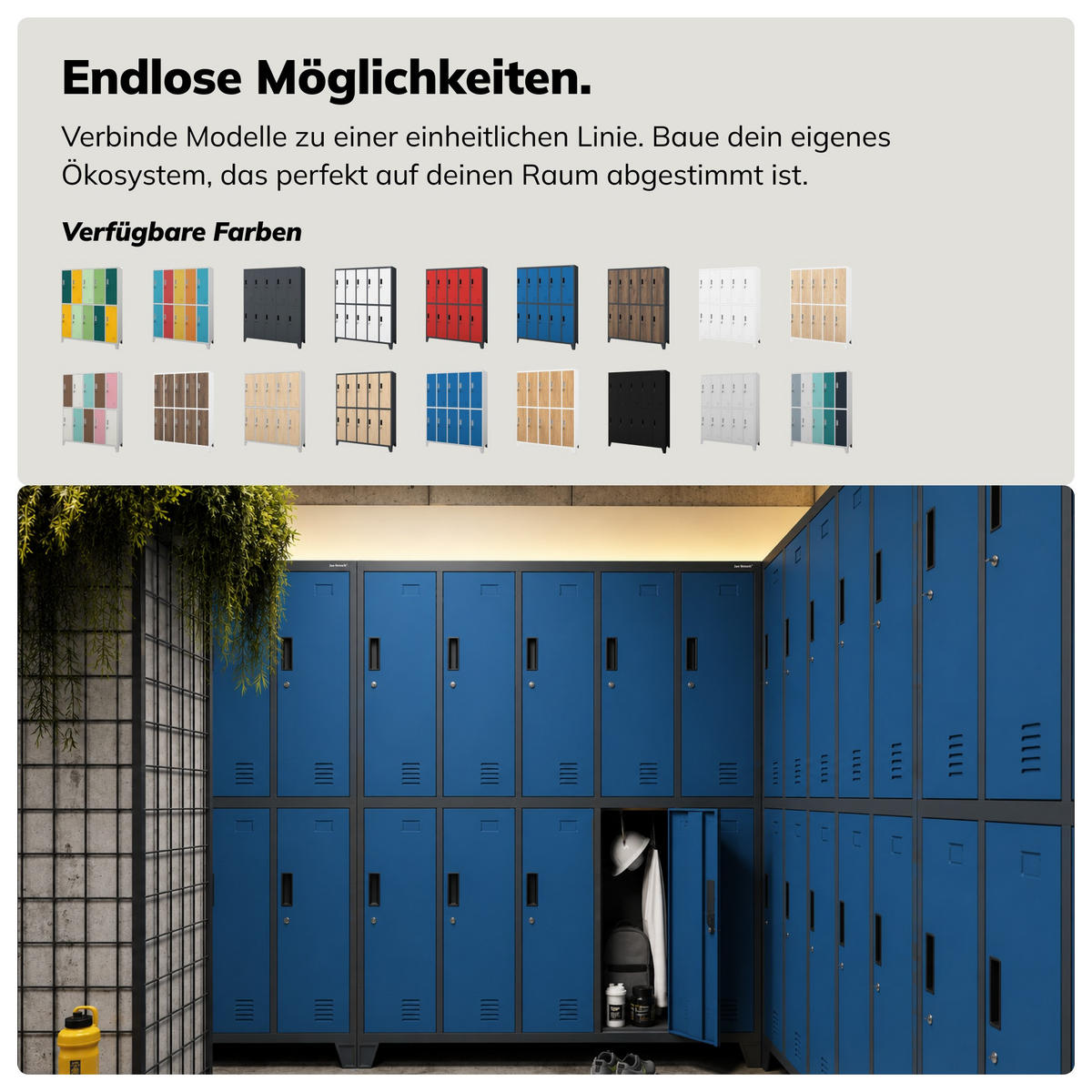SCHLIESSFACHSCHRANK Bartek - Blau, Metall (136/172/45cm) - Jan Nowak