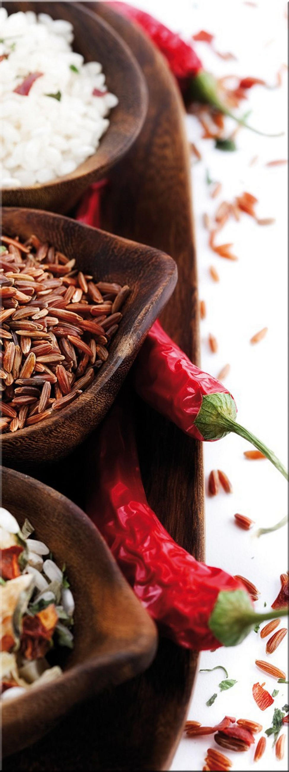 GLASBILD 30x80 cm Küche Chili rot - Gelb, Glas (30/80cm) - artissimo