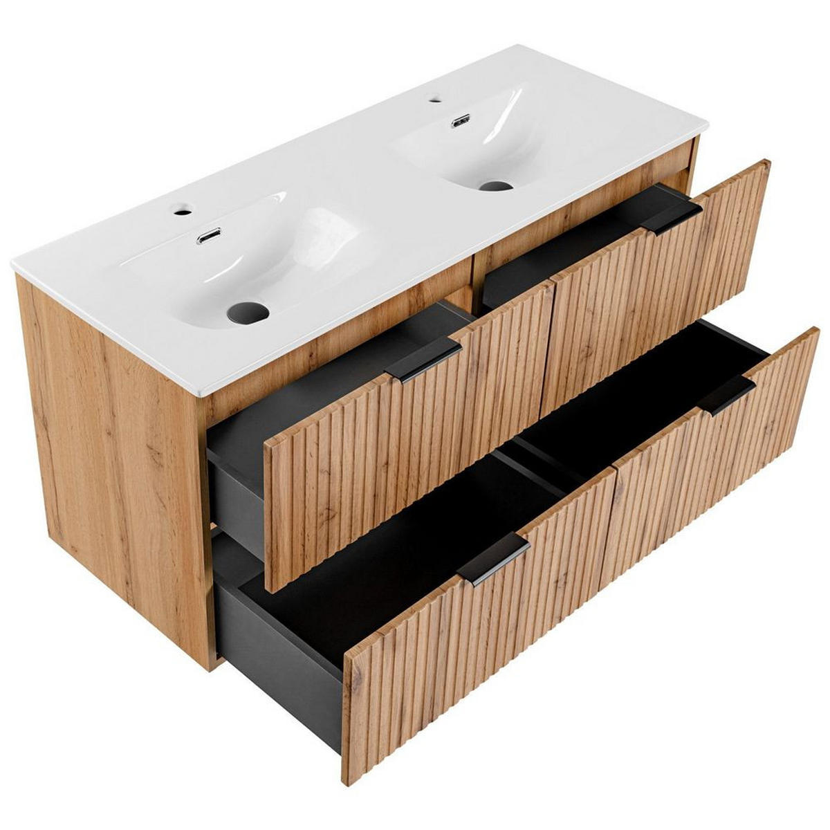 BADMÖBEL-SET 3-TLG. Adelaide-56 - Braun, Holzwerkstoff (170/200/46cm) - Lomado