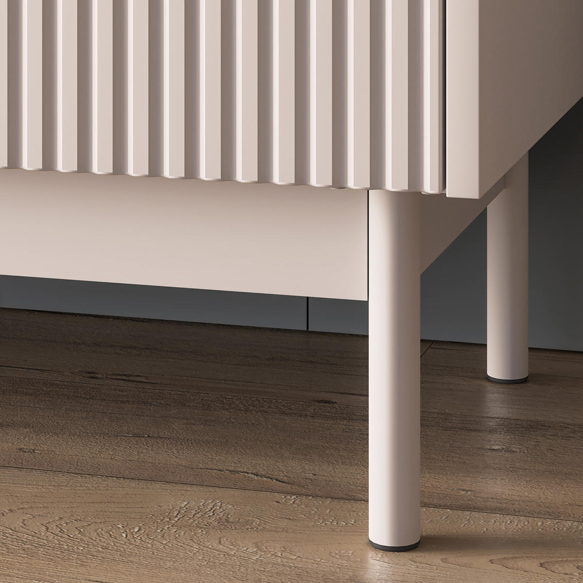 TV-LOWBOARD NALIA, Creme/Eiche - Eichefarben/Creme, Holzwerkstoff/Metall (154/55/40cm) - KONSIMO®