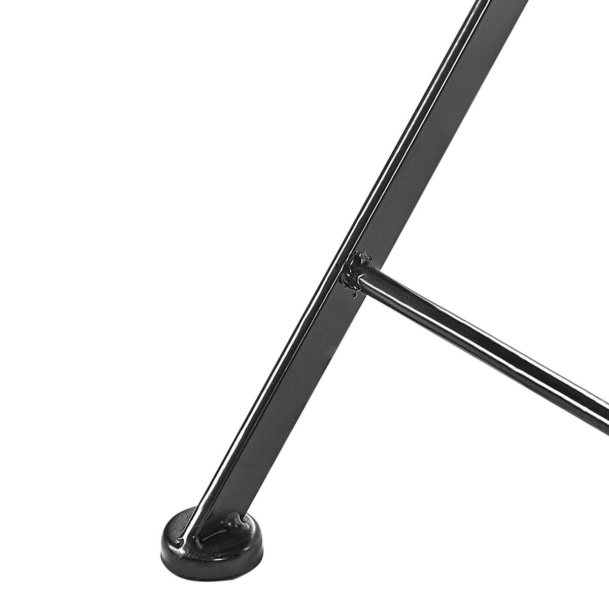 GARTENSTUHL 2er-Set Metall Schwarz Camprena - Blau/Schwarz, Metall (40/90/45cm) - Beliani