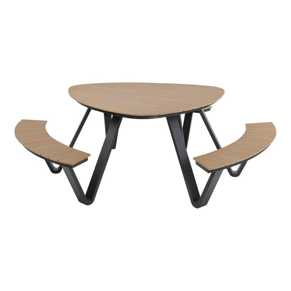 PICKNICK-SET Arezzo - Anthrazit - 114,5/212/74 cm - Dunkelgrau, Metall - Lesli Living