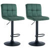 BARHOCKER 2er Set Samt grün - Schwarz/Grün, Textil/Metall (46/94/47cm) - CLP