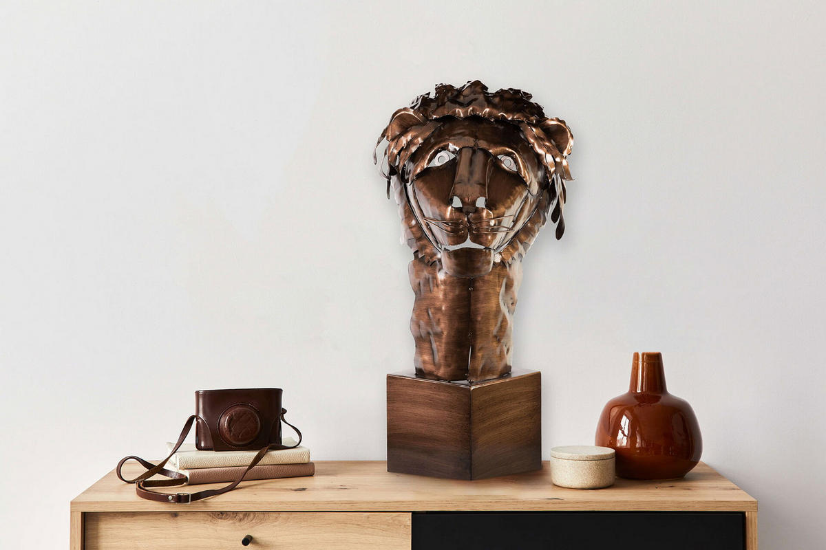 METALLSKULPTUR Braun 63/40 cm - Braun, Metall (2.3/40/35cm) - KUNSTLOFT