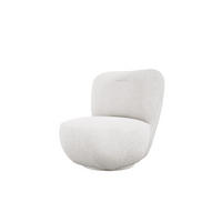 DREHSESSEL LUIS, Freistehend, Sitz drehbar 360°, 39x82x56 cm, WEISS - Weiß, Holz/Textil (82/72/66cm) - DomoHome