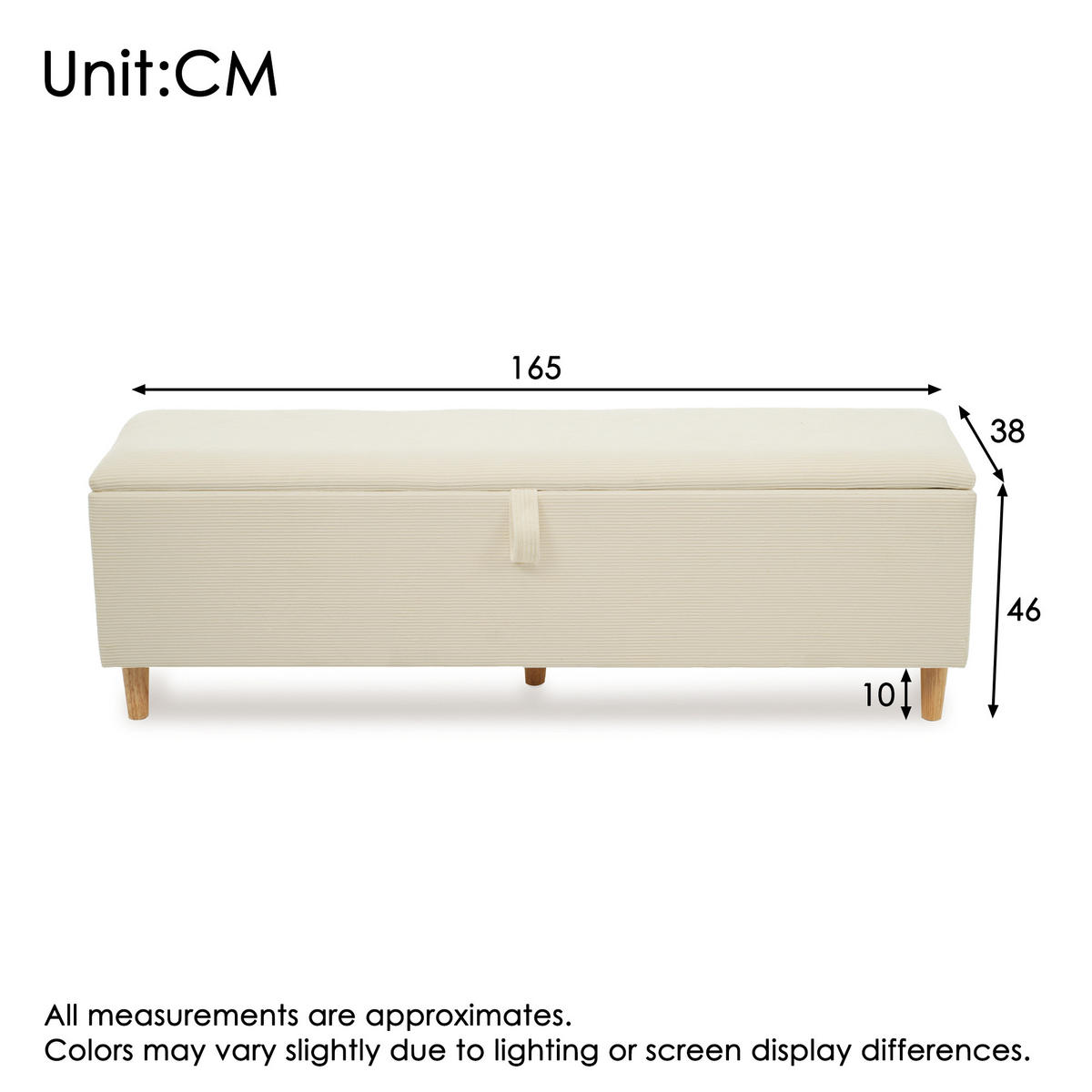 POLSTERBETT 160/200 cm Eichefarben und Beige mit Bettbank, Kopfteil mit Stauraum und LED-Beleuchtung - Beige, Textil (160/200cm) - Oxeza