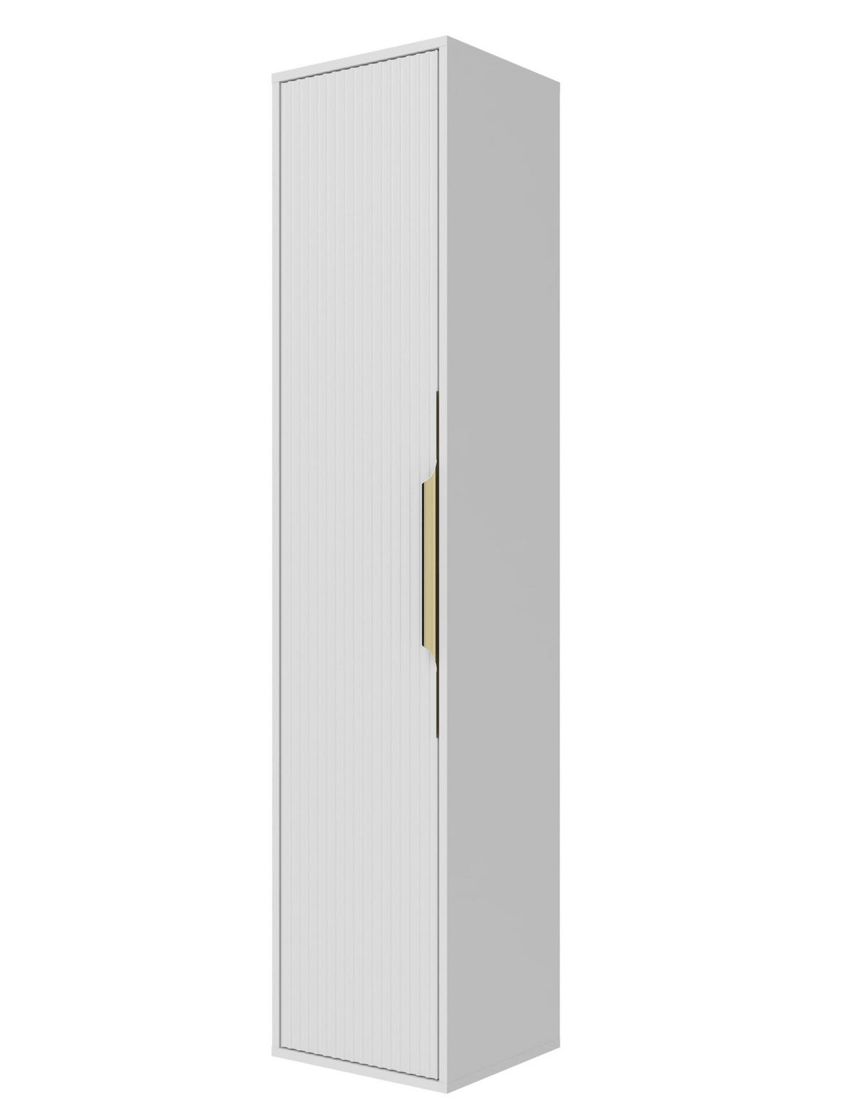 BADEZIMMERSCHRANK Rimini mit 1 Tür Weiß Matt - 38 x 33 x 170 cm - Weiß, Holz (33/170/38cm) - Badplaats