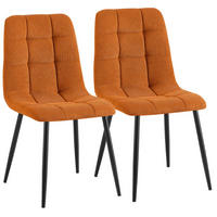 ESSZIMMERSTUHL 2 Cord Orange - Schwarz/Orange, Textil/Metall (45/84/55cm) - CLP