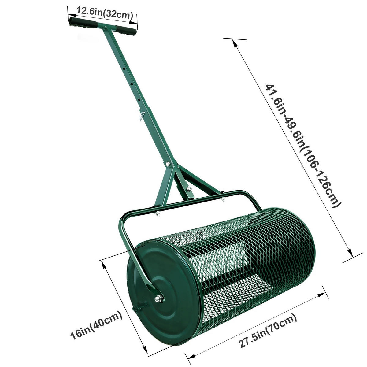 KOMPOSTSTREUER T-Griff Metall Grün - Grün, Kunststoff/Metall (70/106/40cm) - Kaket