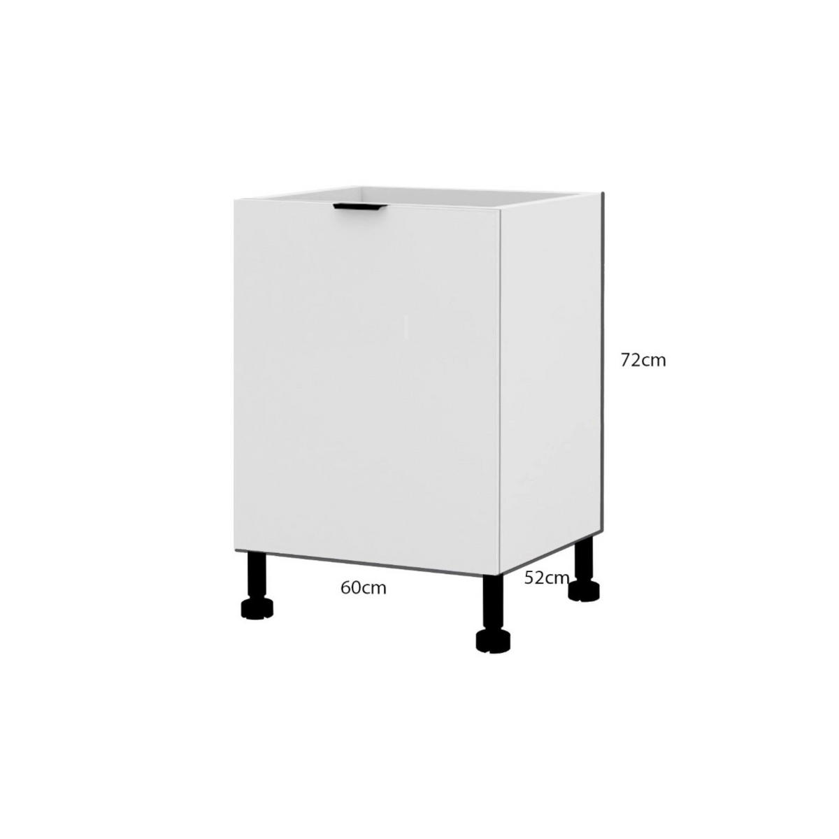 KÜCHENUNTERSCHRANK – 60 cm – D60 – Lunara – Weiß Hochglanz - Weiß, Holzwerkstoff (60/72/52cm) - hi-markt