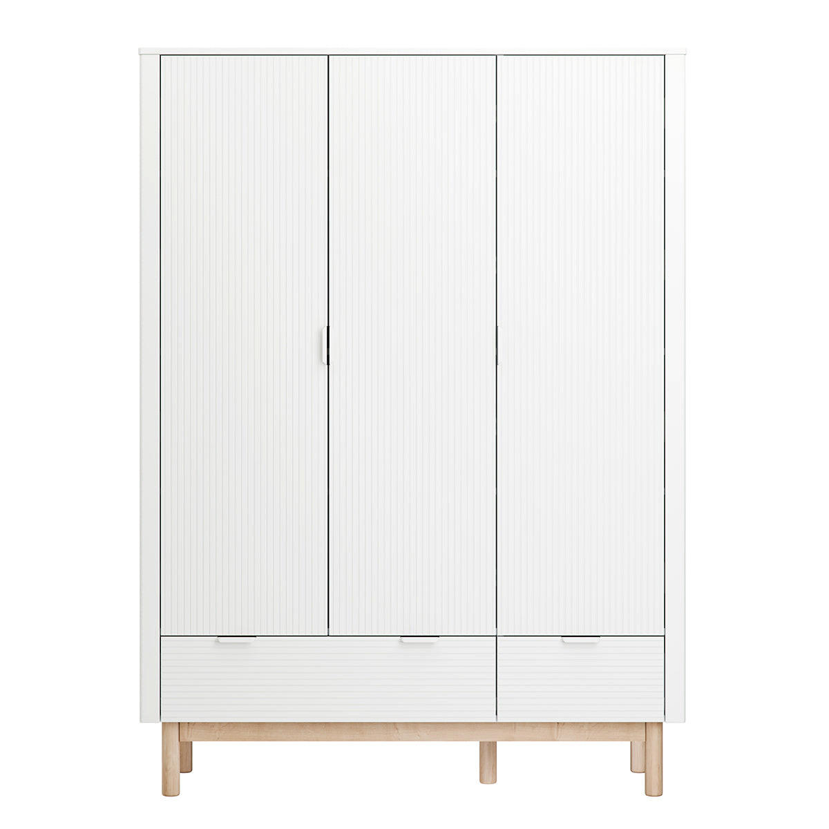 SKRIŇA 3 dvere Miloo Biela - biela, kompozitné drevo (144/198/52.5cm) - Petits-meubles