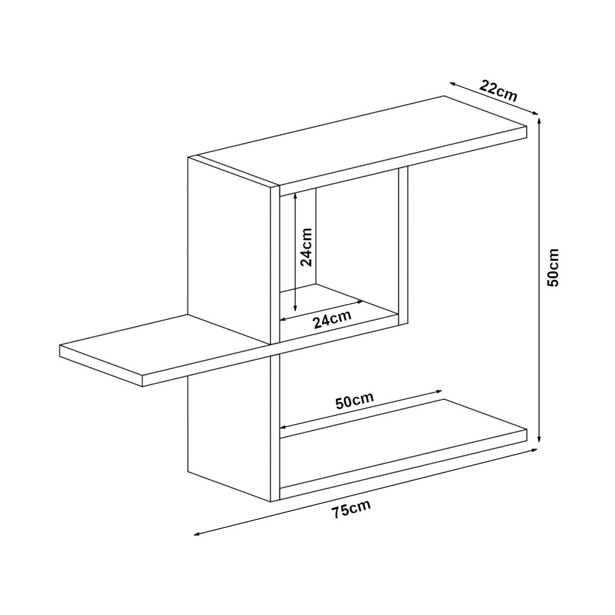 WANDREGAL Hadsel - Wengefarben, Holzwerkstoff (75/50/22cm) - [en.casa]