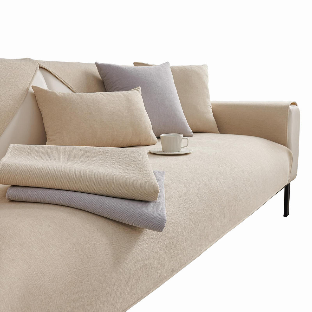 SOFAÜBERWURF Beige 90 x 180 cm 1 Stück - Beige, Textil (90/180cm) - Kaket