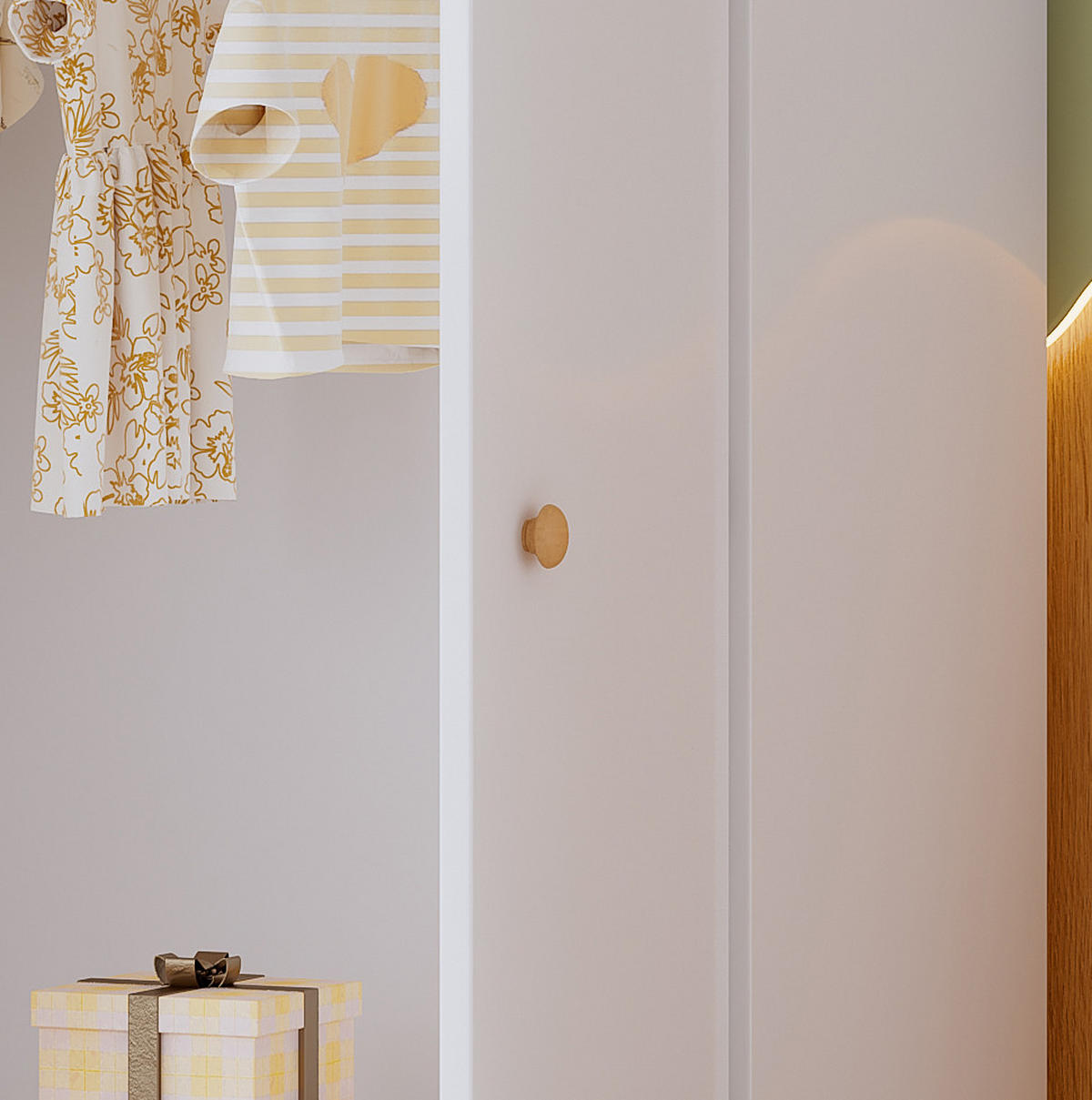 KLEIDERSCHRANK 80/120/50 cm Weiß aus Holz mit Kleiderstange - Weiß, Holz (50/120/80cm) - OKMYHOME