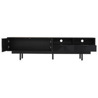 TV-LOWBOARD aus Spanplatte 200x40x51 cm Schwarz mit Stauraum, Kabelmanagement und geometrischem Frontdesign - Schwarz, Holzwerkstoff (200/51/40cm) - Modfu
