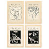 POSTER Set mit 4 Picasso Sammlung NoirAusdruck A4 Rahmen aus hellem Holz - Beige, Papier (29.7/3cm) - Nacnic