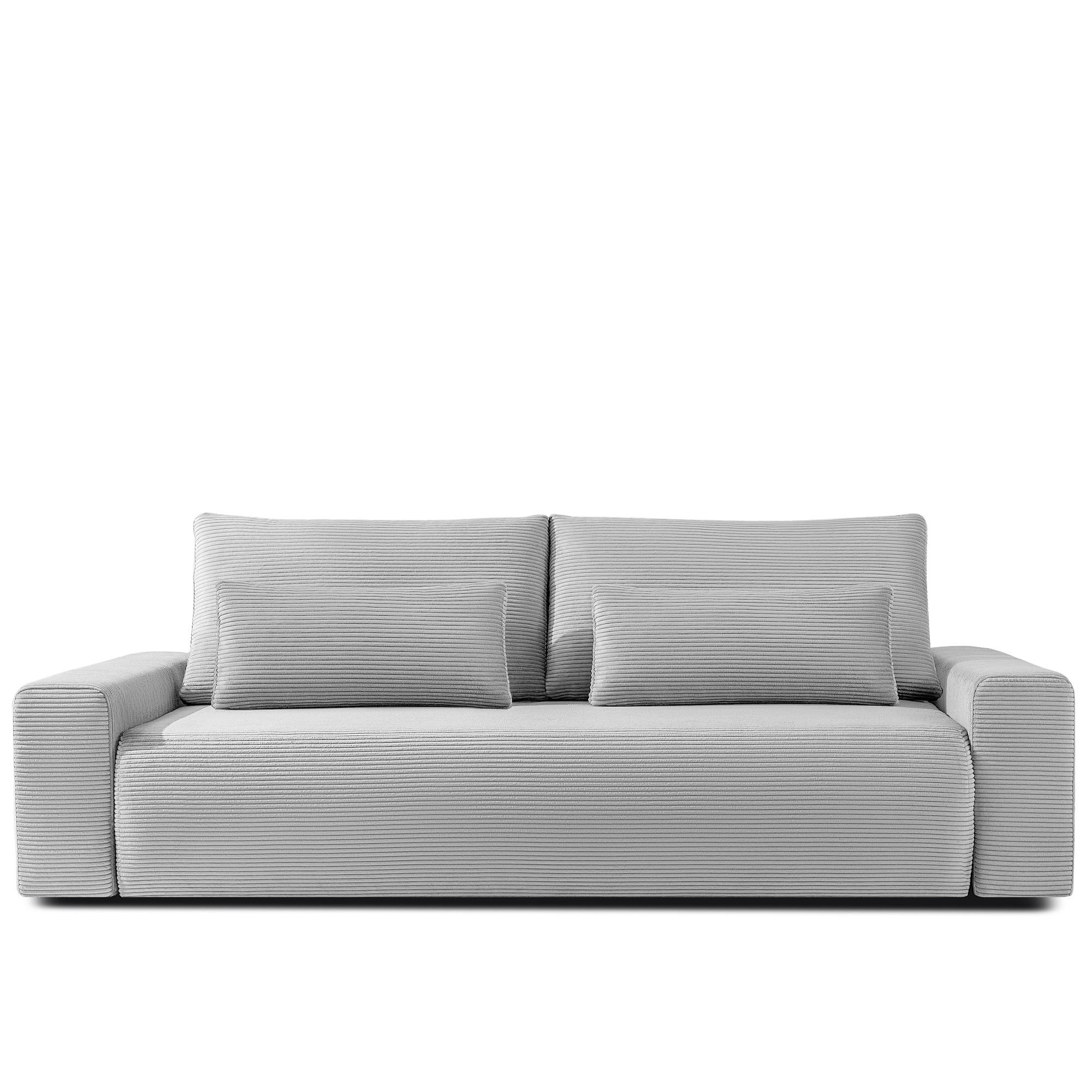 3-SITZER SCHLAFSOFA MOLLIS, Corduroy, Hellgrau - Hellgrau, Holz/Holzwerkstoff (250/93/108cm) - KONSIMO®