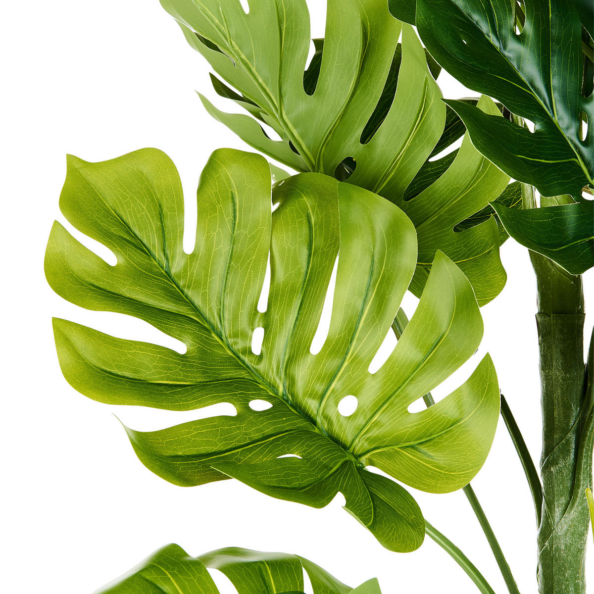 UMETNA RASTLINA v cvetličnem loncu 221 cm zelena/črna Monstera Plant - črna/zelena, umetna masa (221cm) - Beliani