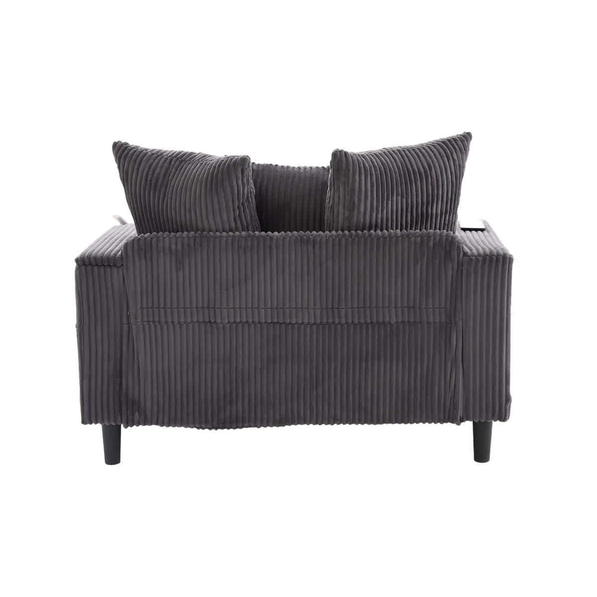 RELAXLIEGE XXL Polsterliege,Relaxsessel,Cord,Dunkelgrau - Grau, Textil (129/70/170cm) - LVHOM