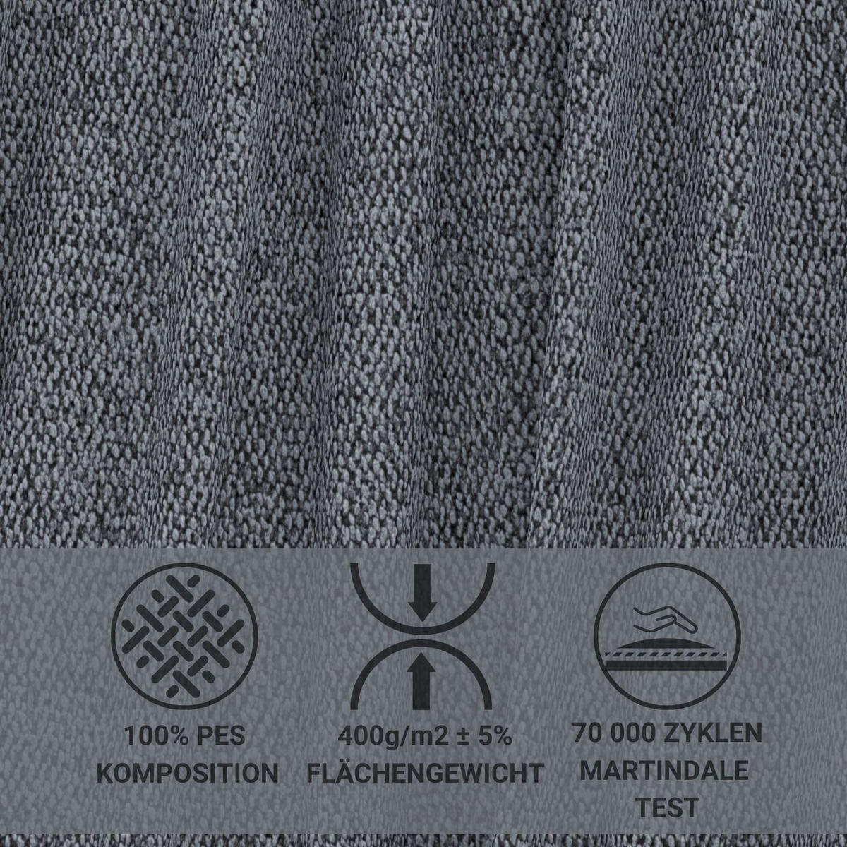 ECKSOFA MIT SCHLAFFUNKTION Moyo Blau Grau Webstoff - Blaugrau/Schwarz, Holz/Holzwerkstoff (255/148cm) - Maison de Reve
