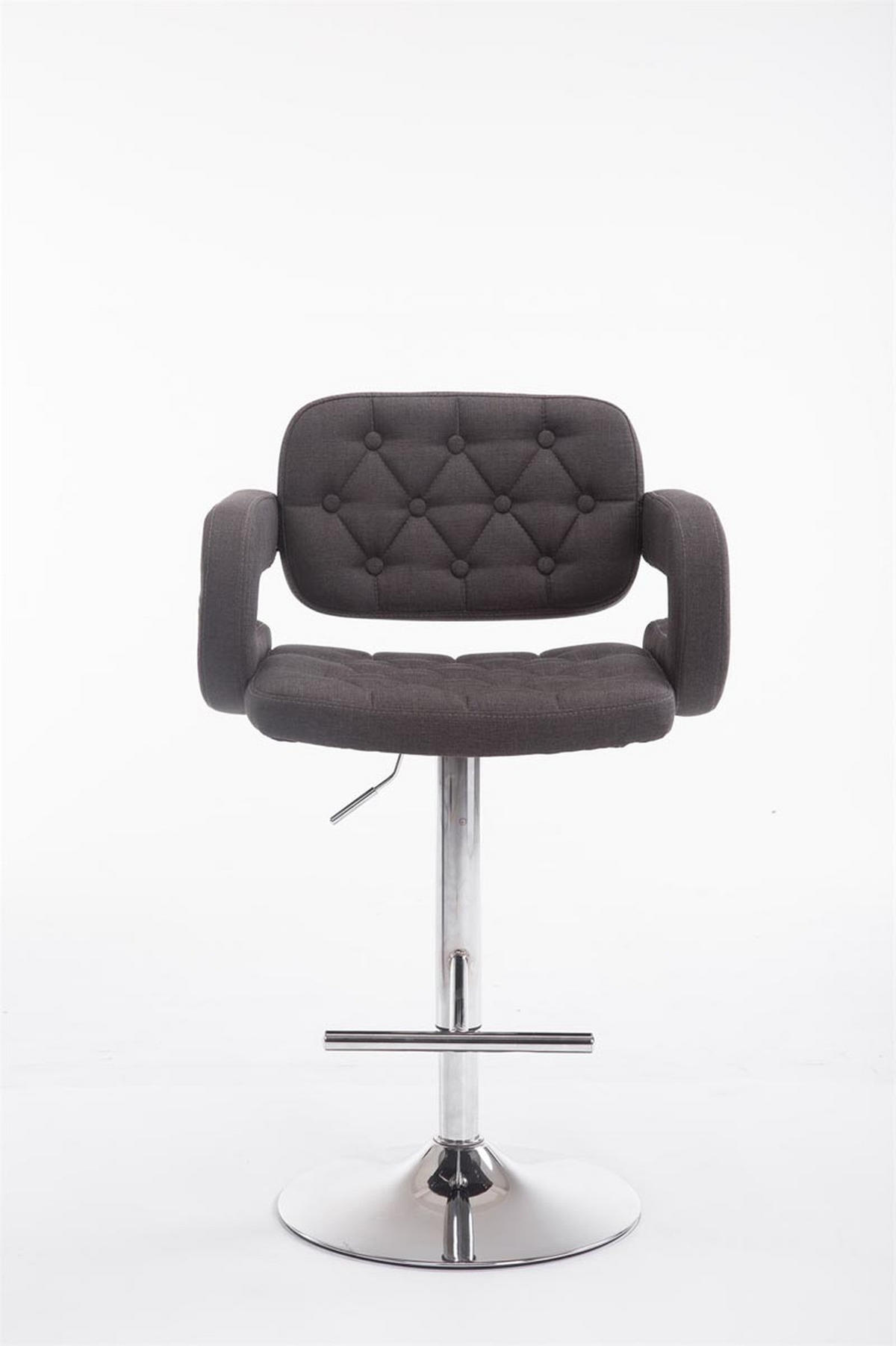 BARHOCKER Dubai, Gestell Metall in Chromoptik, STOFF Dunkelgrau - Chromfarben/Dunkelgrau, Textil/Metall (52/100/55cm) - TPFLiving