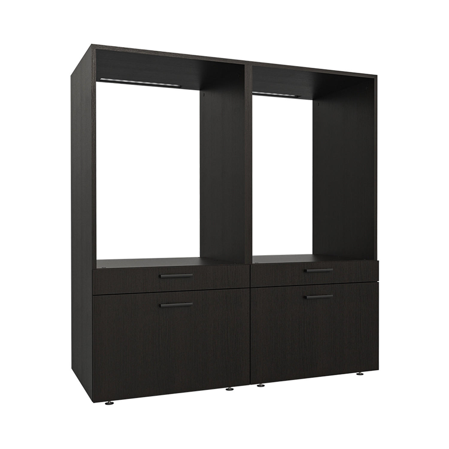 WASCHMASCHINENSCHRANK Serie 2 134cm Breit, 145cm Hoch - Schwarz, Holzwerkstoff (134/145/67cm)