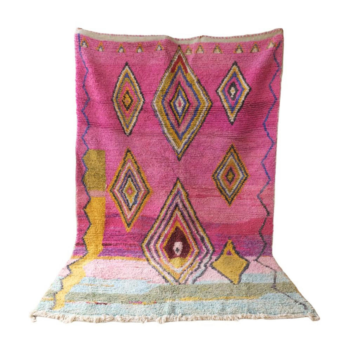 BERBERTEPPICH aus Marokko aus reiner Wolle rosa - Pink, Naturmaterialien (193/283cm) - AFK Living