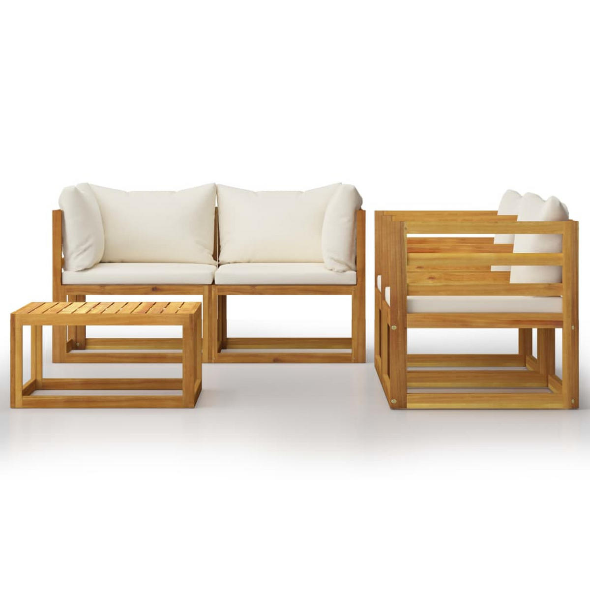 GARTENSET Remley 5-teilig - Creme, Holzwerkstoff - Nettlife
