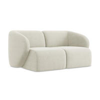 2-SITZER-SOFA Bouclé Stoff Beige - Sandfarben/Schwarz, Holzwerkstoff/Kunststoff (174/75/94cm) - LaMiaSofa