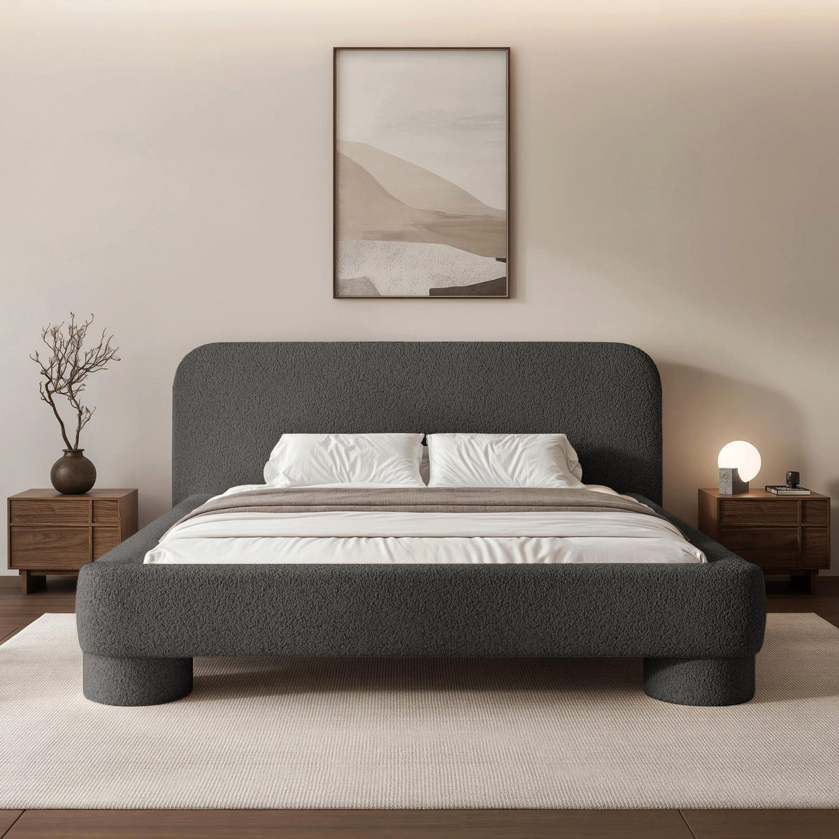 POLSTERBETT mit Bettkasten Fredo 180x200 cm - Dunkelgrau, Holzwerkstoff/Textil (180/200cm) - Selsey