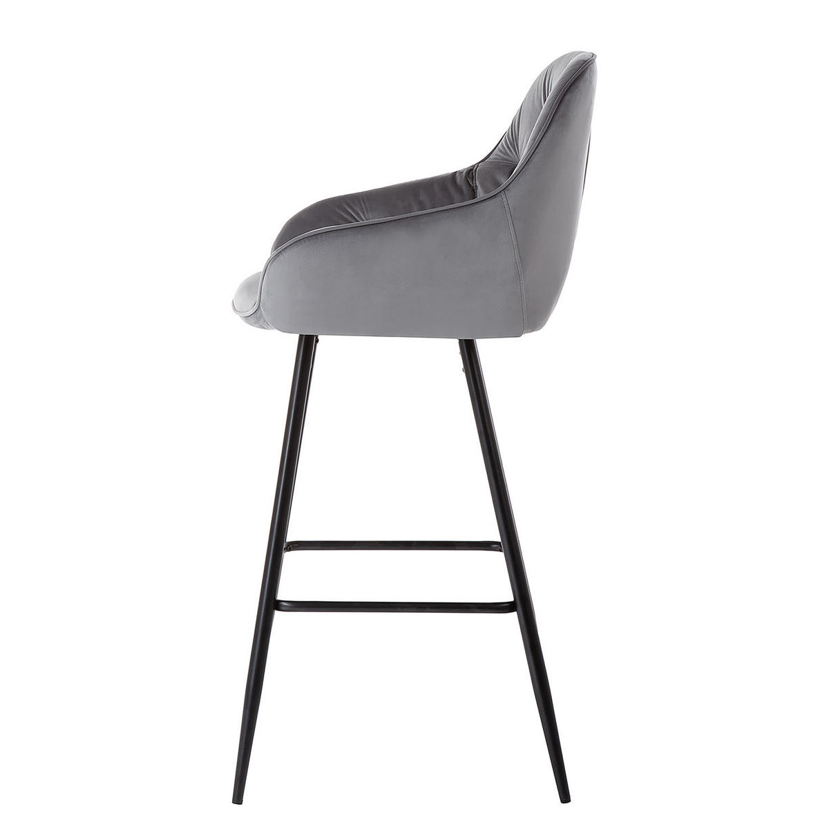 BARSTUHL - Grau, Textil/Metall (52/107/55cm) - home24