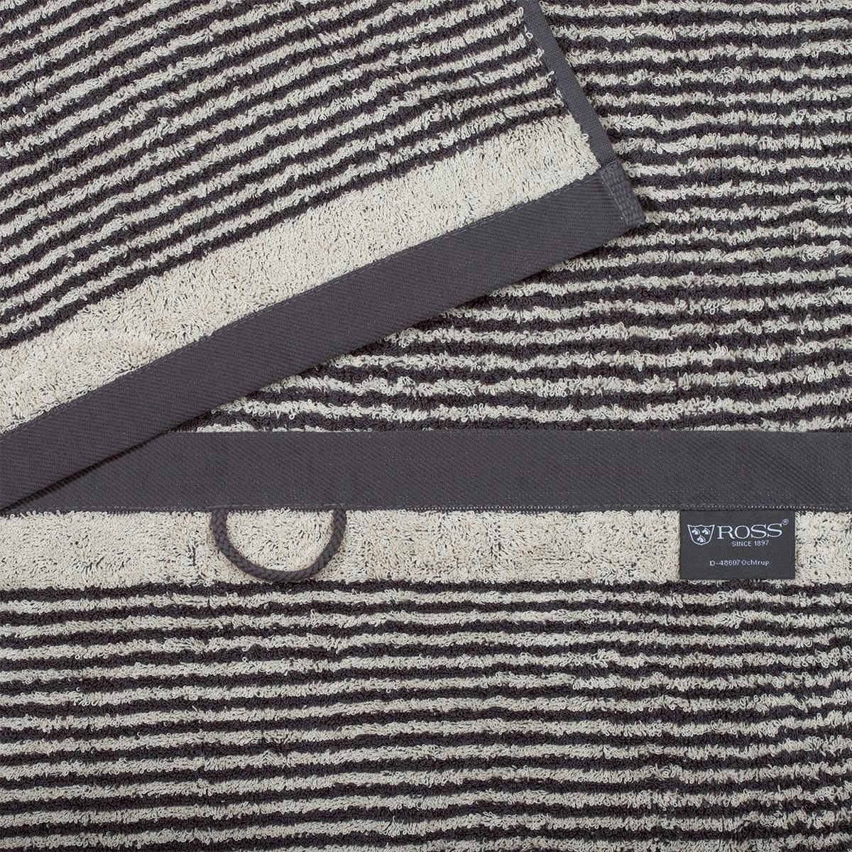 FROTTIERSET Stripes 6-teilig - Dunkelgrau, Textil (50/100cm) - Ross