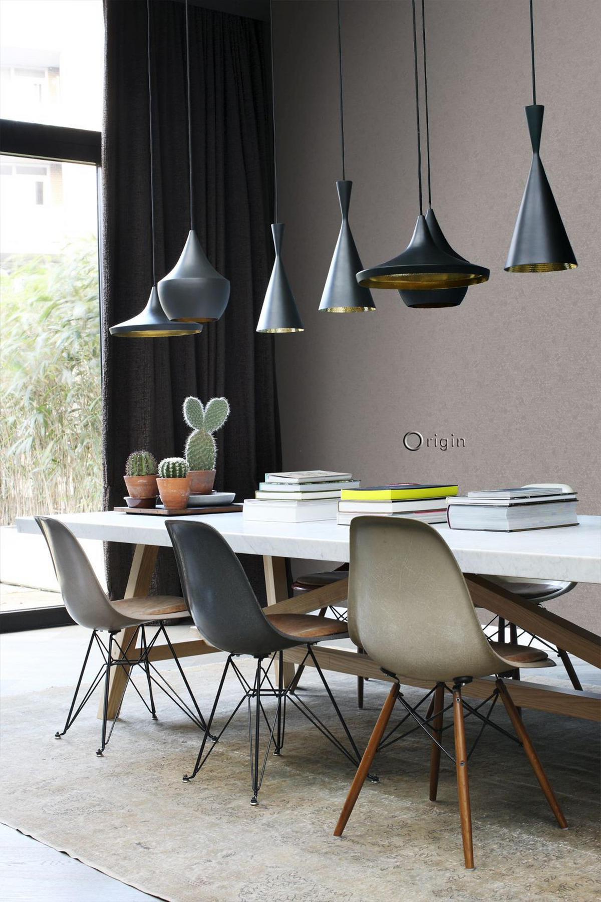 TAPETE Uni 53 cm x 10.05 m - Braun, Papier (53/1000cm) - Origin Wallcoverings