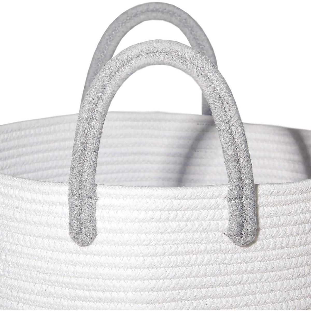 WÄSCHEKORB mit Henkel Grau&Weiß D 38 x H 50 CM - Multicolor, Textil (38/50/38cm)