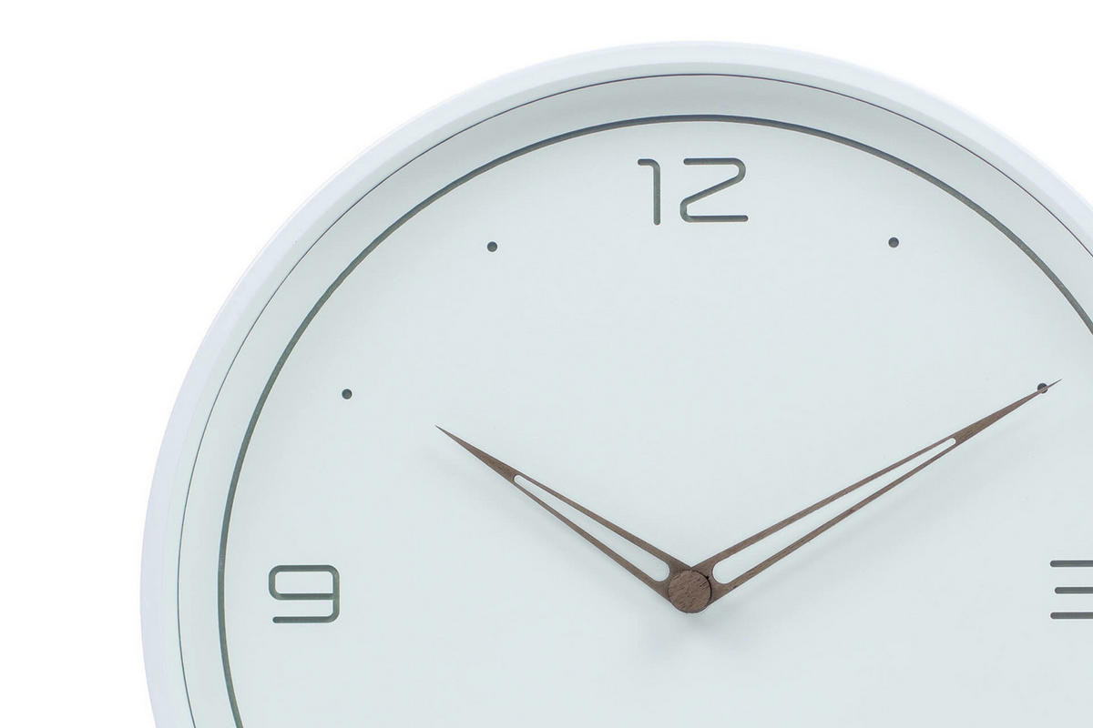 WANDUHR Design Weiß 31/31 cm - Weiß, Holzwerkstoff (30.5/30.5/4cm) - ONZENO