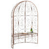HALBPAVILLON Rosalia mit Sitzbank antik braun - Braun, Metall (120/178/58cm) - TPFGarden