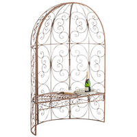 HALBPAVILLON Rosalia mit Sitzbank antik braun - Braun, Metall (120/178/58cm) - TPFGarden