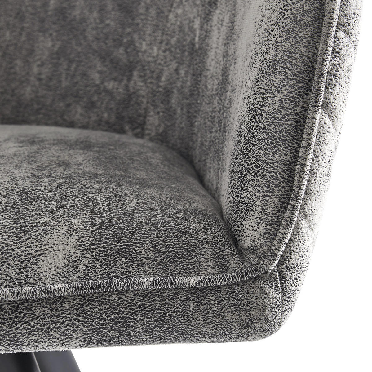 ARMLEHNSTUHL CYRUS Grau 2 Stück - Grau, Textil/Metall (58/79/60cm) - B&D Home