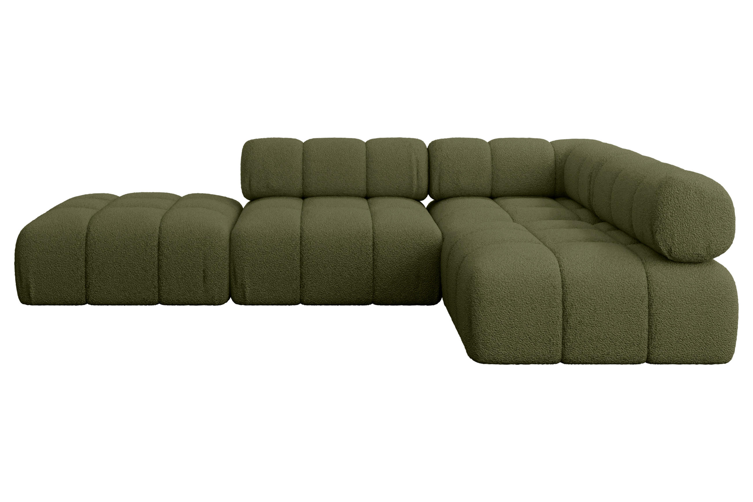 ECKSOFA modulares Sofa Favio-L1 - 285x190x70 cm Grün Bouclé - Grün, Holzwerkstoff/Textil (285/190cm) - ALTDECOR