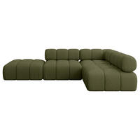ECKSOFA modulares Sofa Favio-L1 - 285x190x70 cm Grün Bouclé - Grün, Holzwerkstoff/Textil (285/190cm) - ALTDECOR