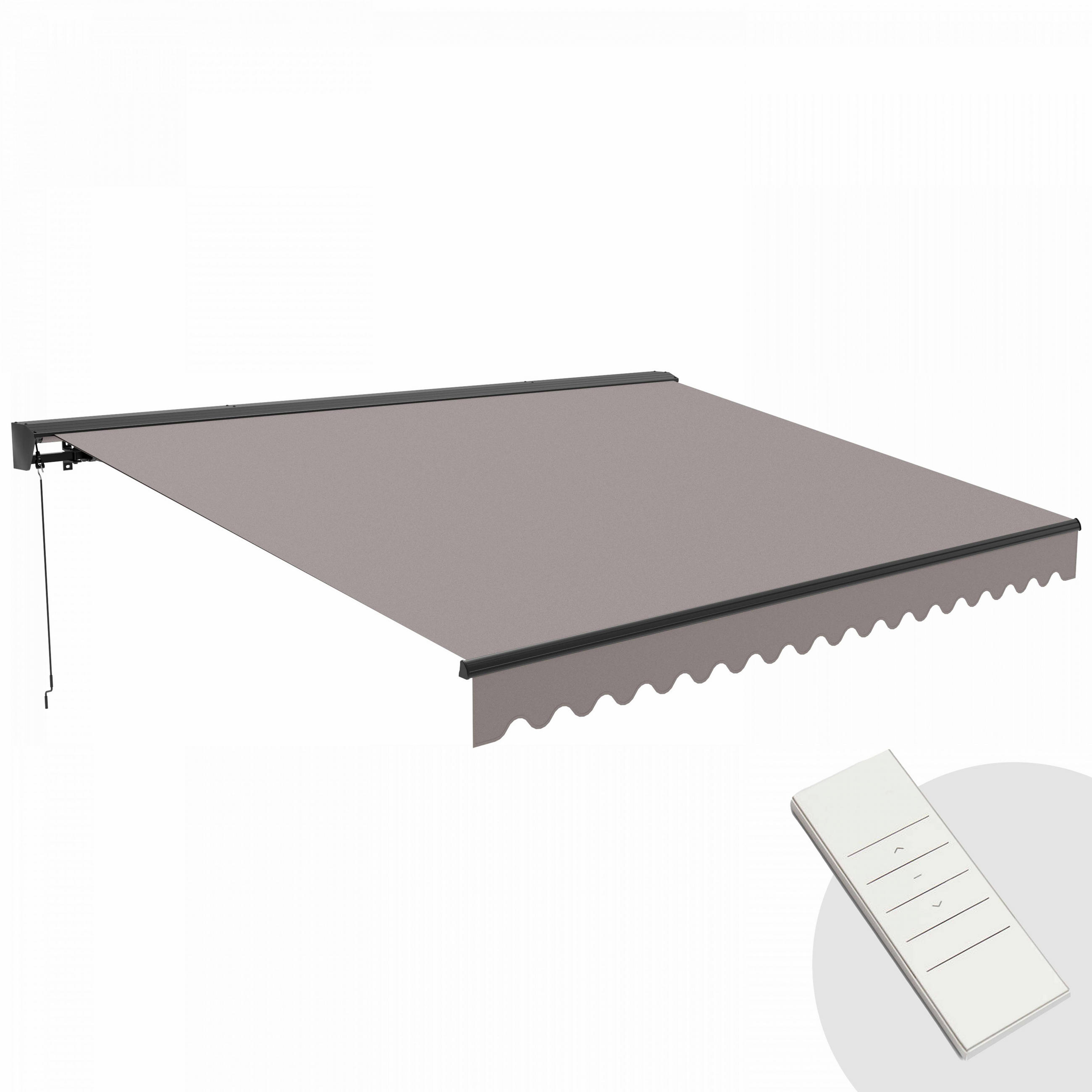 MARKISE elektrisch, Taupe - Taupe, Metall (300/1/400cm) - Oviala