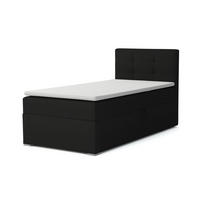 BOXBETT FLO 100/200 in Velours Schwarz rechts H4 - Schwarz, Holz/Holzwerkstoff (100/200cm) - Deine Möbel 24