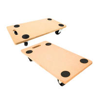 TRANSPORTROLLER mit 4 Rollen 11,5x30x60cm Traglast 200kg MDF Holzplatte Braun 2 Stück - Hellbraun, Holzwerkstoff (60/30/11.5cm) - PROREGAL