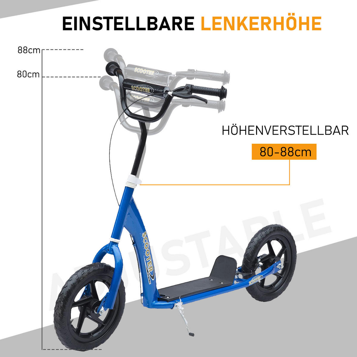 KINDERROLLER, Schwarz/Rosa/Blau/Rot, Stahl+ PVA - Blau, Metall (120/52/80cm) - HOMCOM